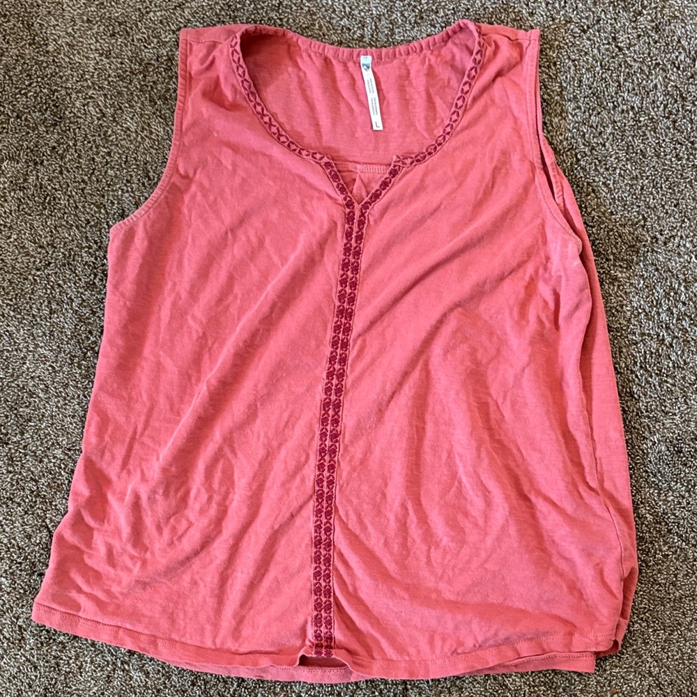 Coral Sleeveless Top